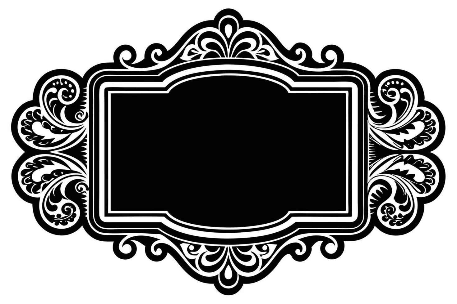 Elegant Black and White Ornate Frame with Flourishes A Vintage Decorative Design for Elegant Announcements vector