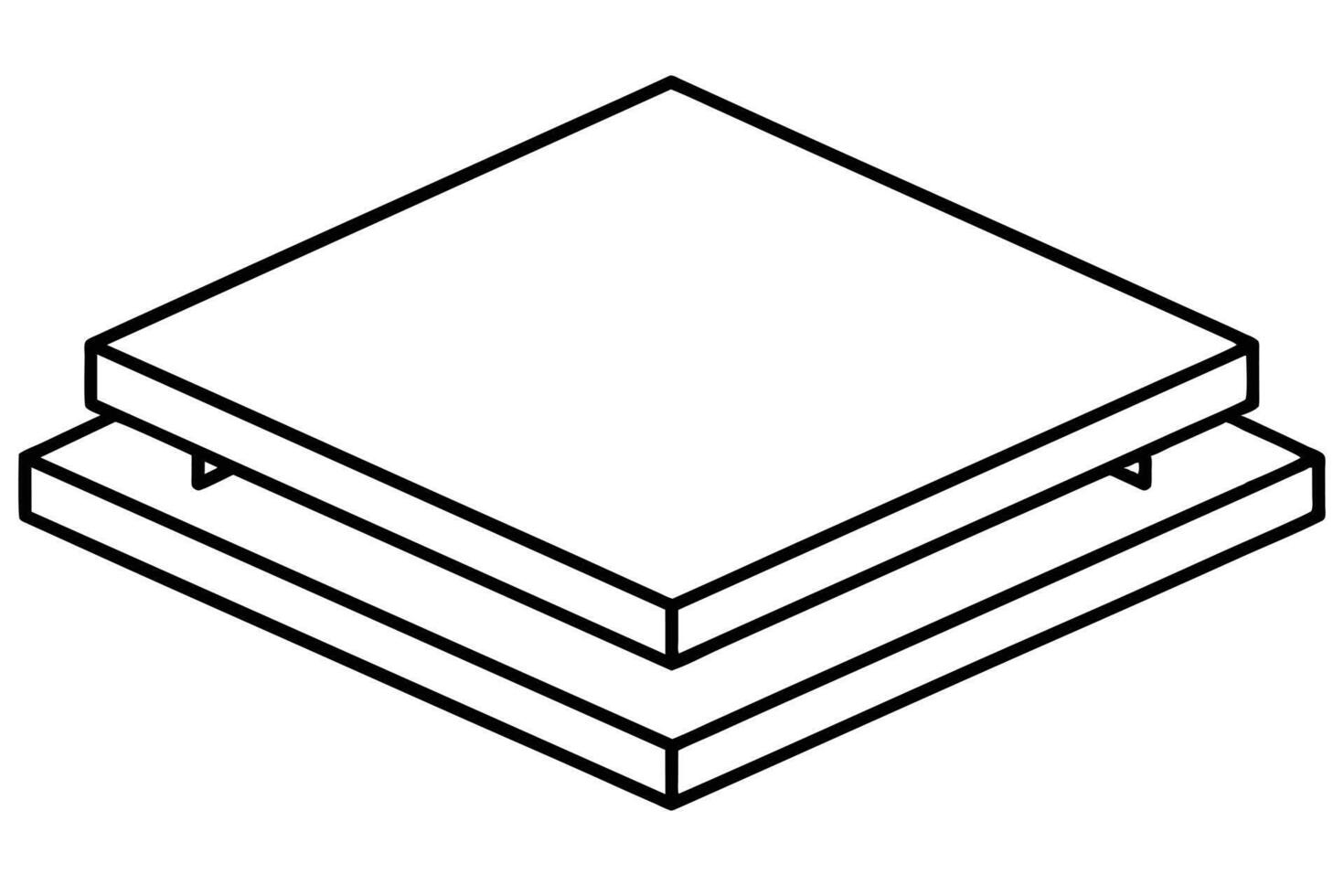 Minimalist Isometric Illustration of a Two-Layered Square Platform, Modern Architectural Design Element, Clean and Simple Aesthetic vector