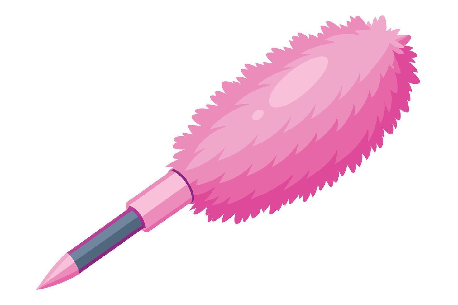 Charming Pink Feather Duster for Effortless Cleaning, a Delightful Home Accessory in a Clean and Minimalist Style vector