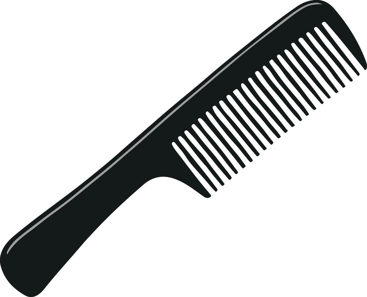 Illustration of a Black Plastic Comb vector