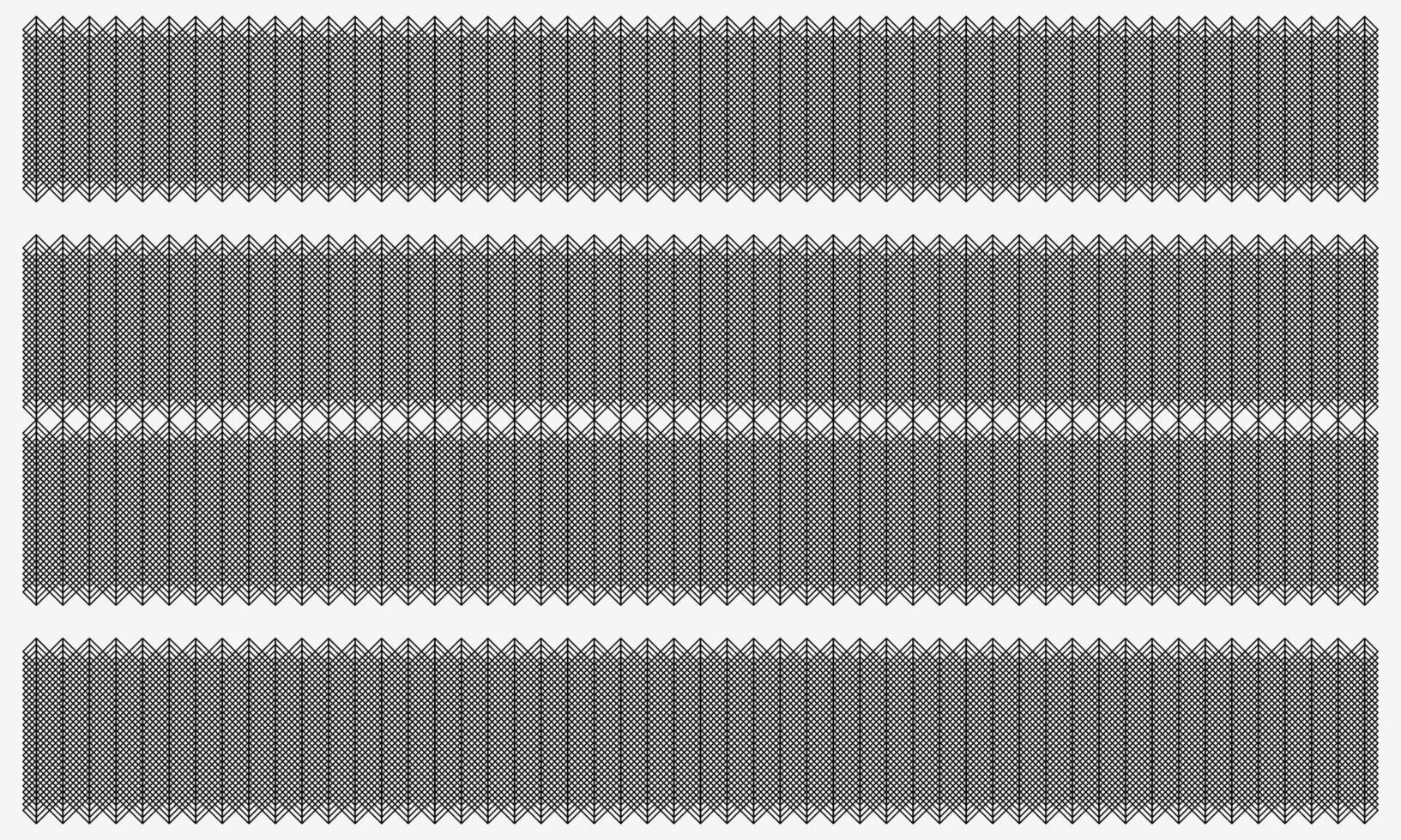 A set of four vertical lines of black and white fence posts vector