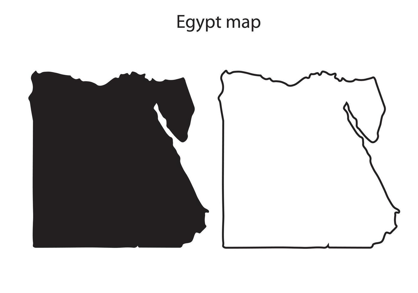 Egypt map silhouette, isolated shape vector