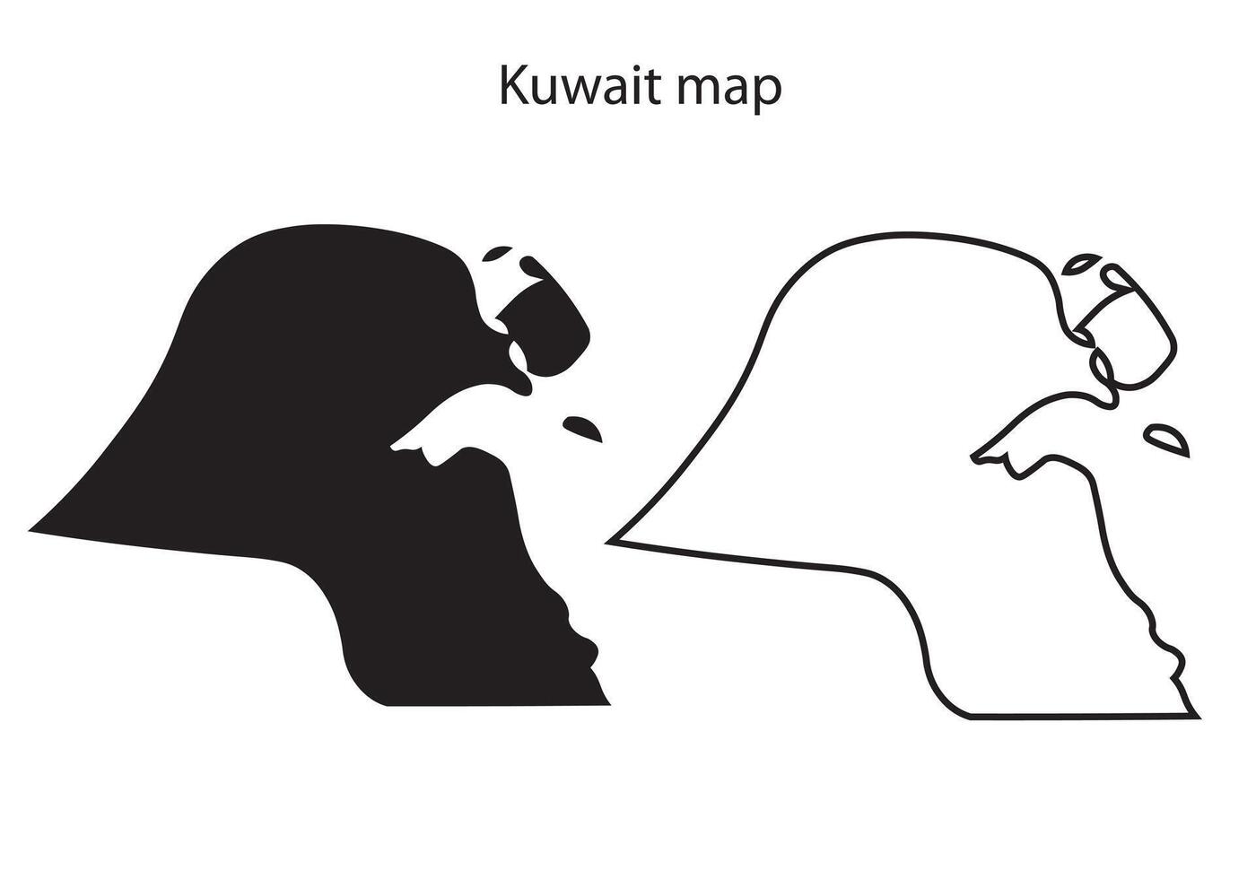 Kuwait map silhouette, Kuwait country Landscape vector