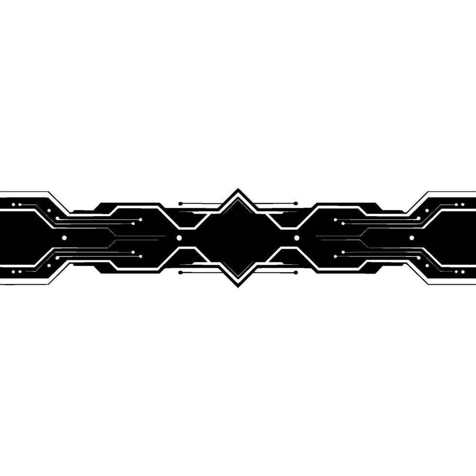 Abstract Tech Circuit Board Element Black White Geometric Background vector