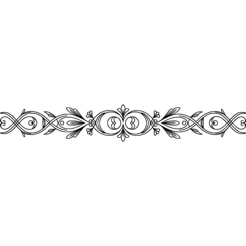 Elegant Ornamental Border, Line Art Element vector