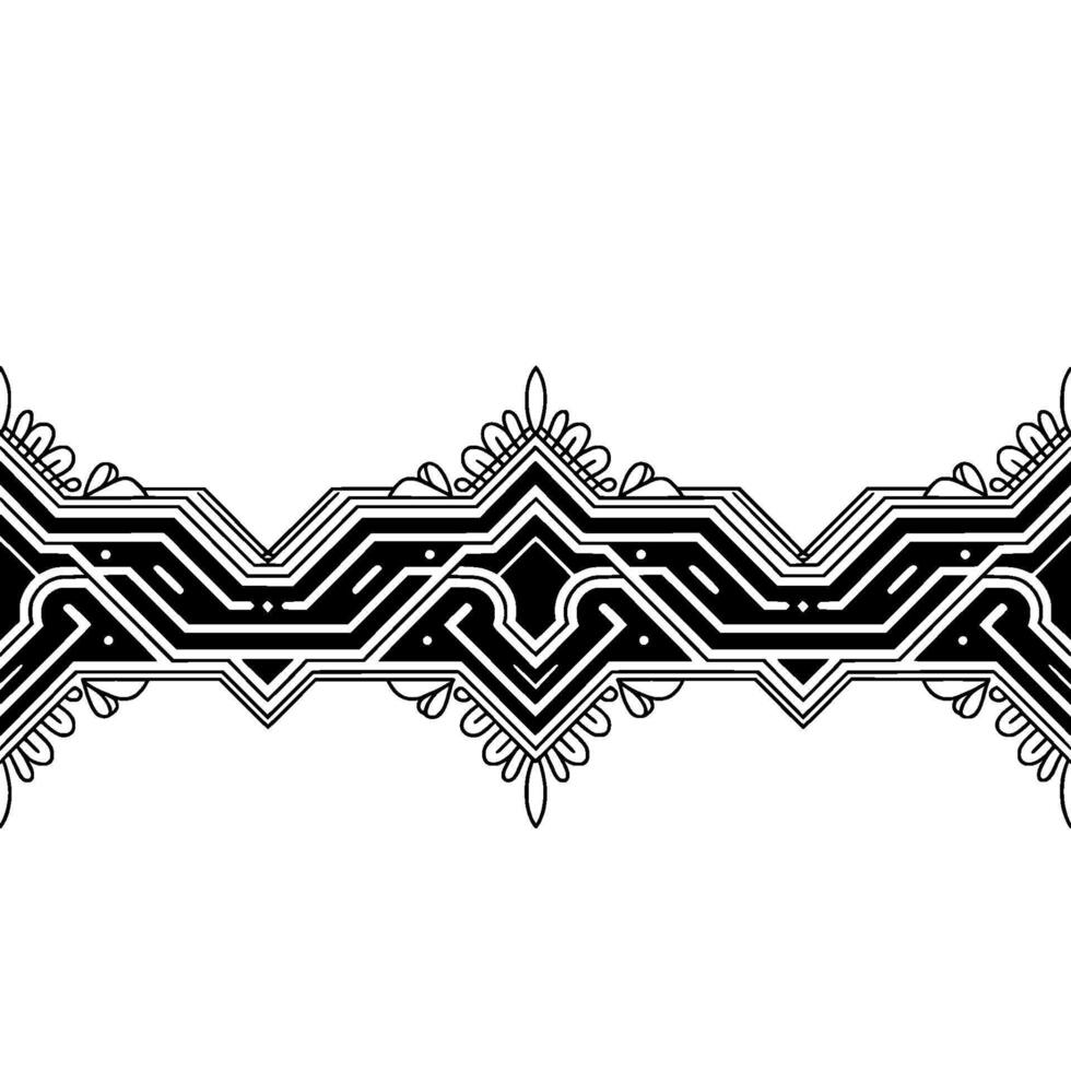Geometric Black and White Border Elegant, Modern, Decorative vector