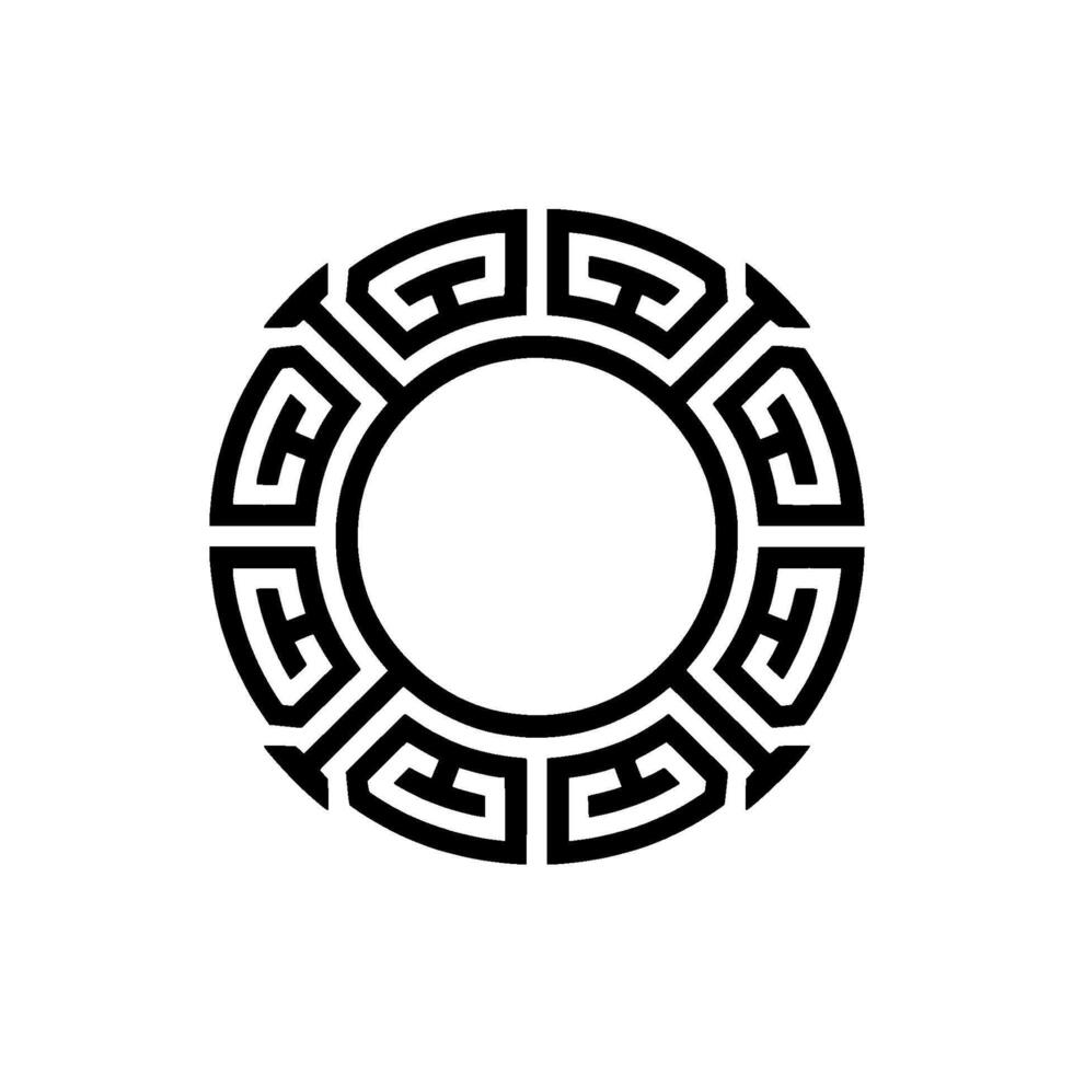 Minimalist Geometric Circle Pattern, Black White Decorative Element vector
