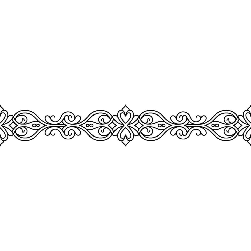 Elegant Black Line Art Border on Cream Background vector