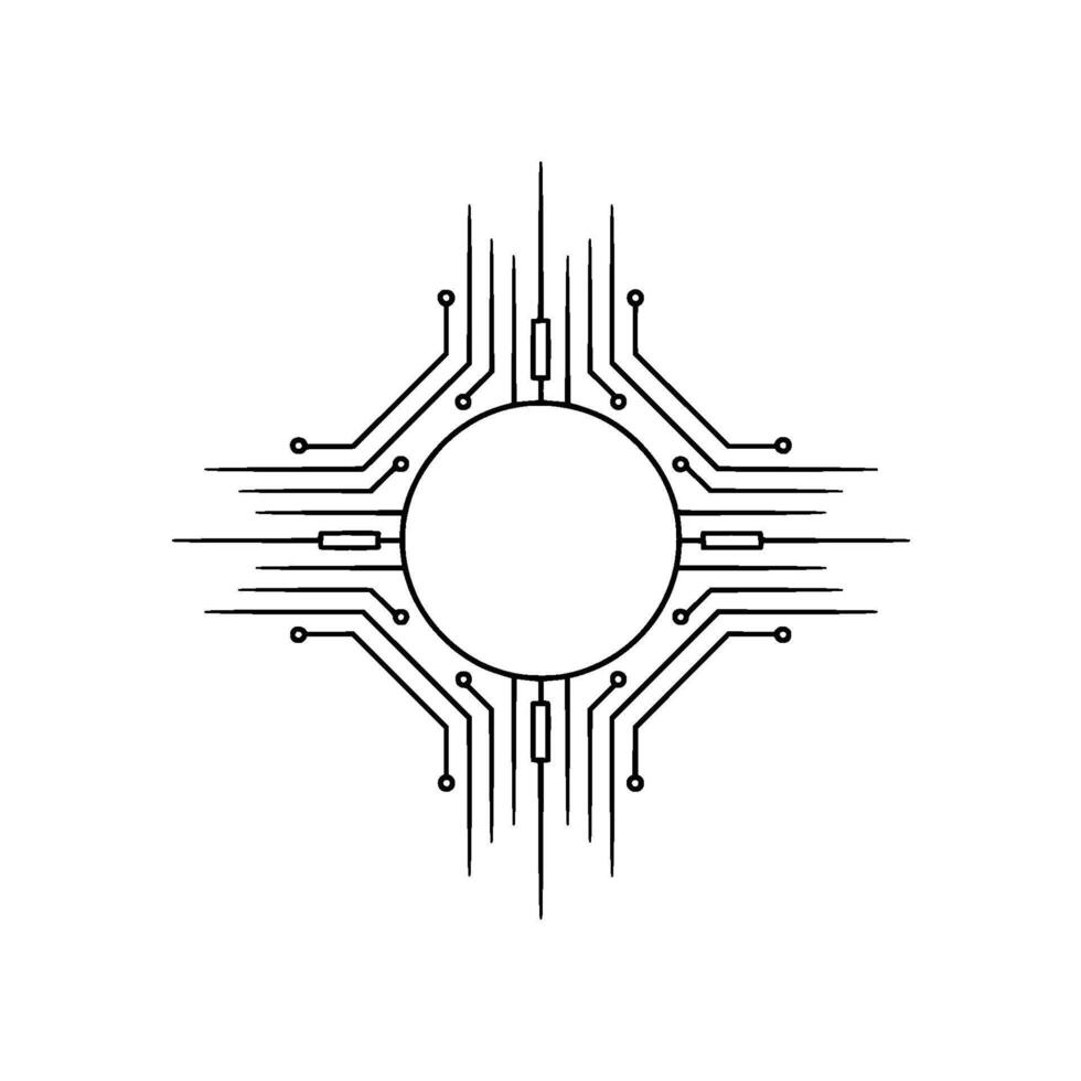 Minimalist Circuit Board Technology Connection vector