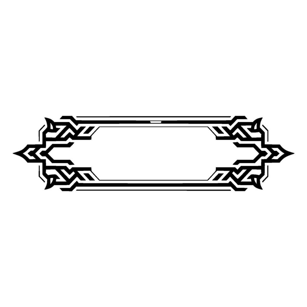 Elegant Geometric Frame Black White, Clean Element vector