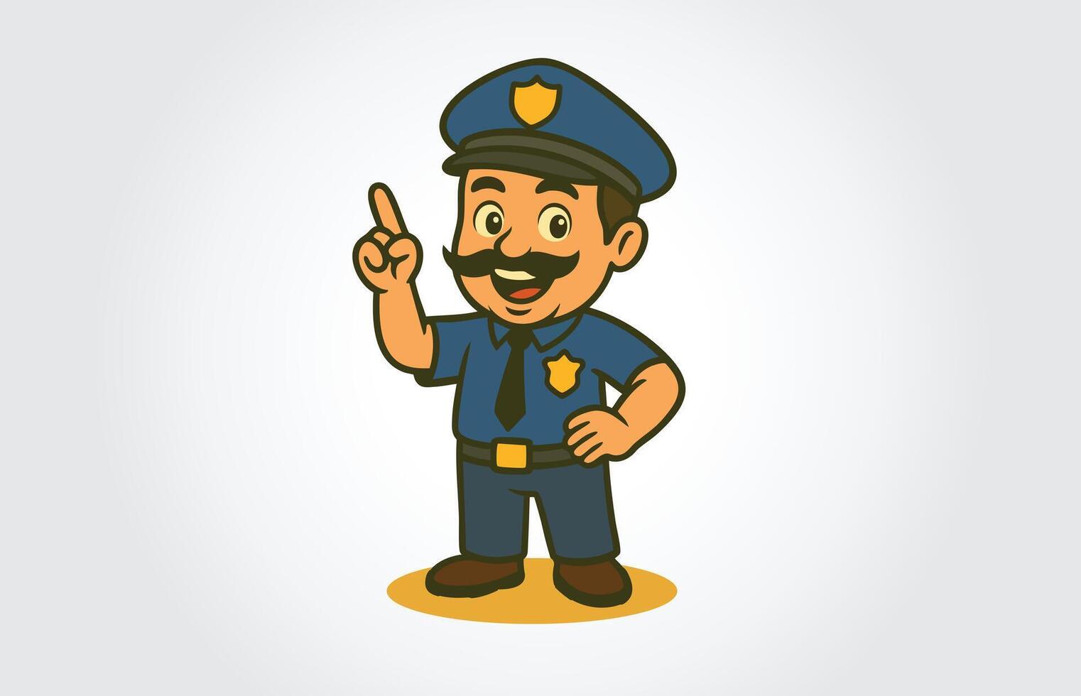 Police Man Cartoon Character Template vector