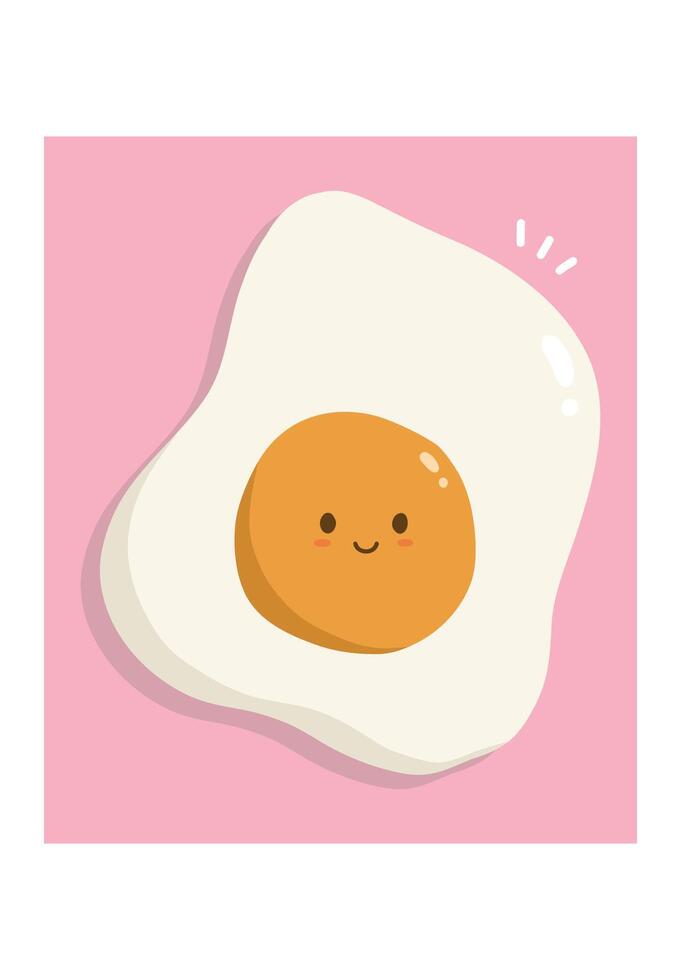 Sunny side up scrambled egg cute colorful design illustration editable for use vector