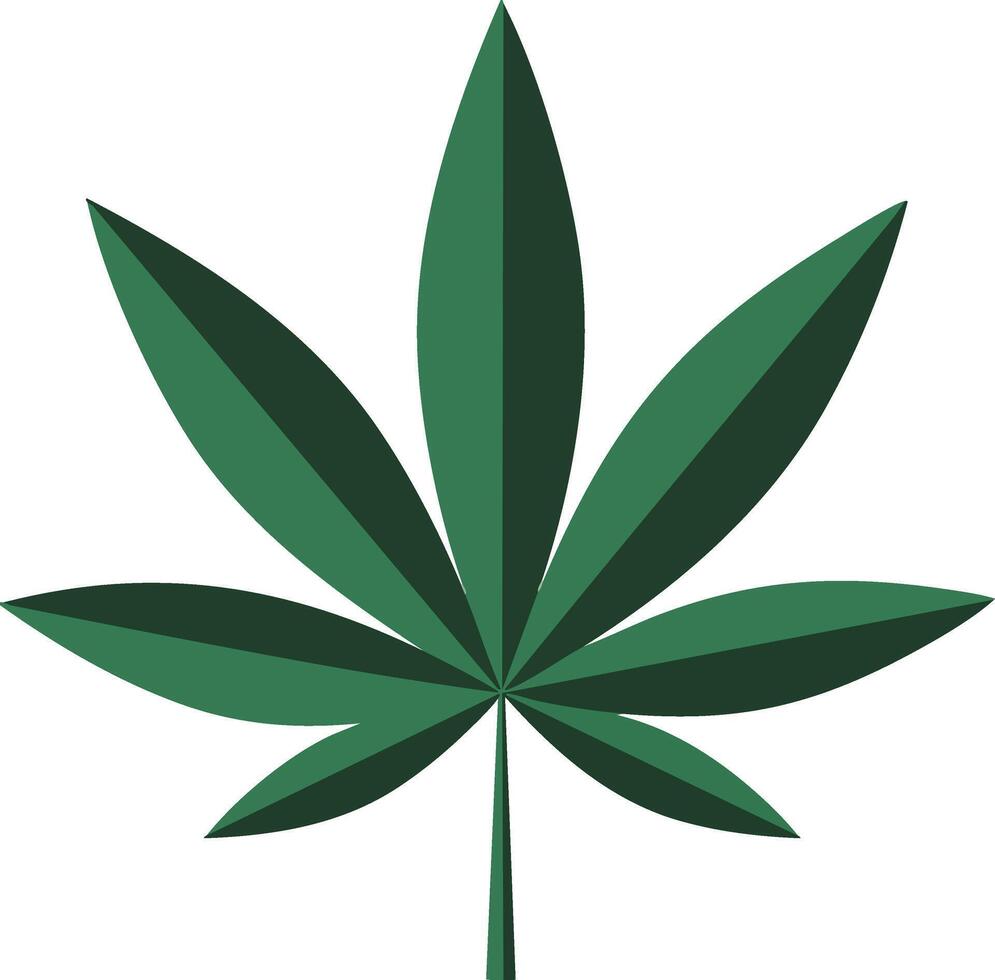 Cannabis Leaf Illustration with Green Color Simple Design for Botanical and Herbal Concepts vector
