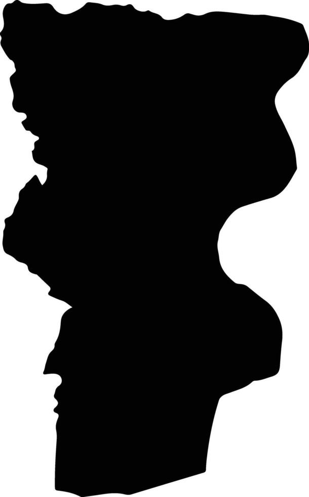 Kwahu Afram Plains North Ghana silhouette map vector