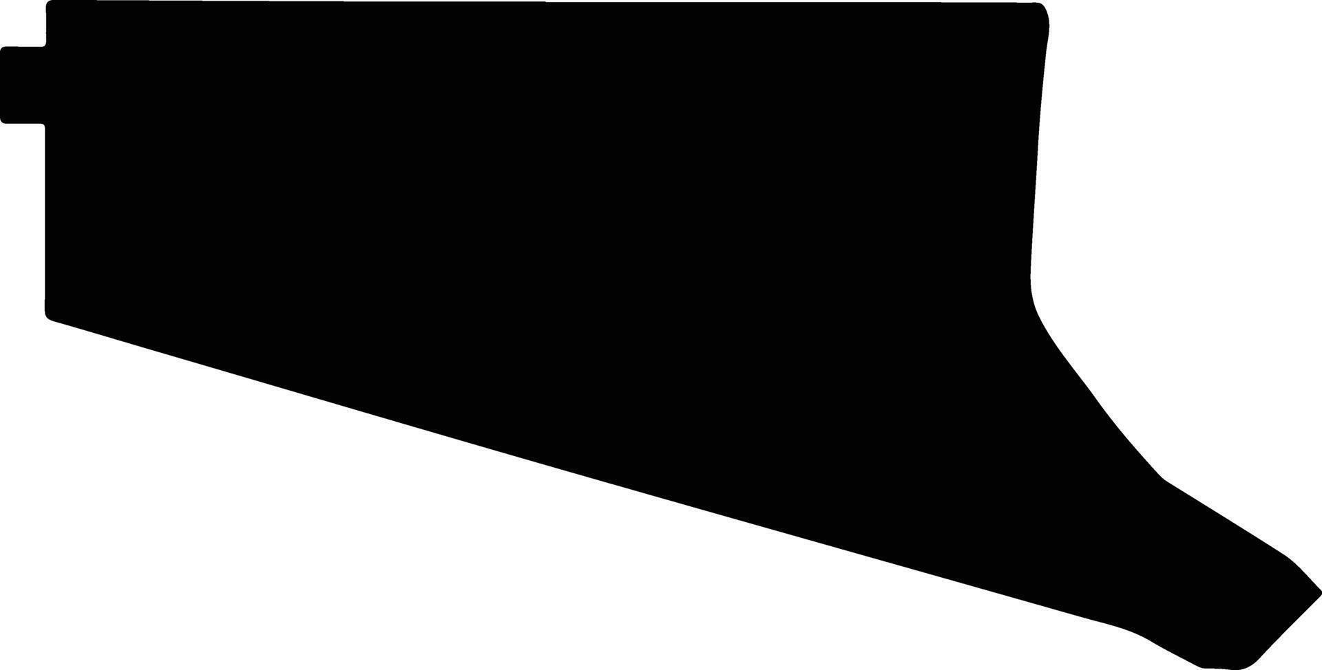Kweneng South Botswana silhouette map vector