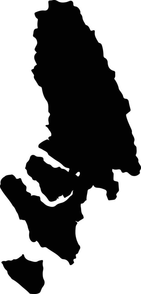 Kyaukpyu Myanmar silhouette map vector
