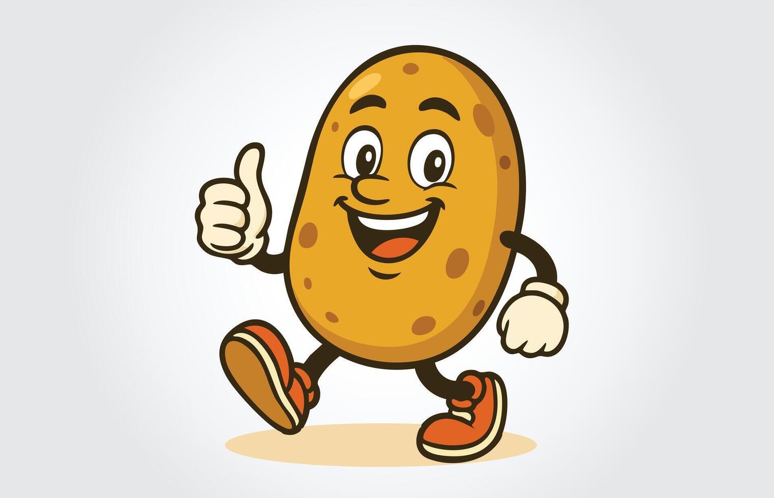 Potato Mascot Cartoon Character logo or label Template vector