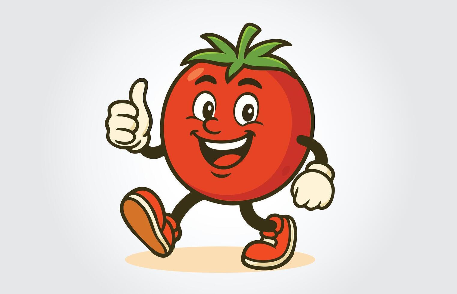 Tomato Mascot Cartoon Character logo or label Template vector