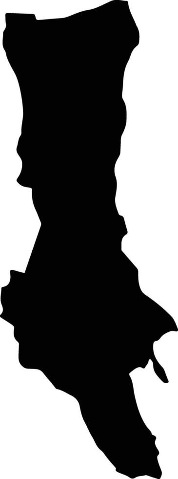 Magharibi Tanzania silhouette map vector