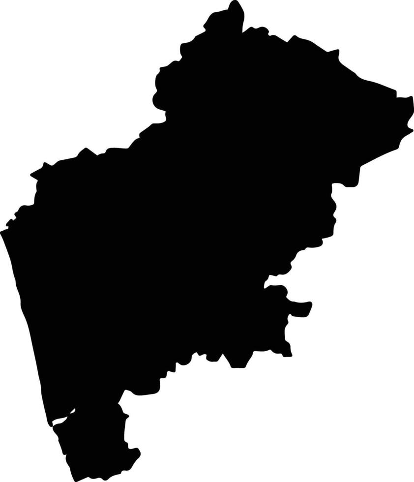 Malappuram India silhouette map vector
