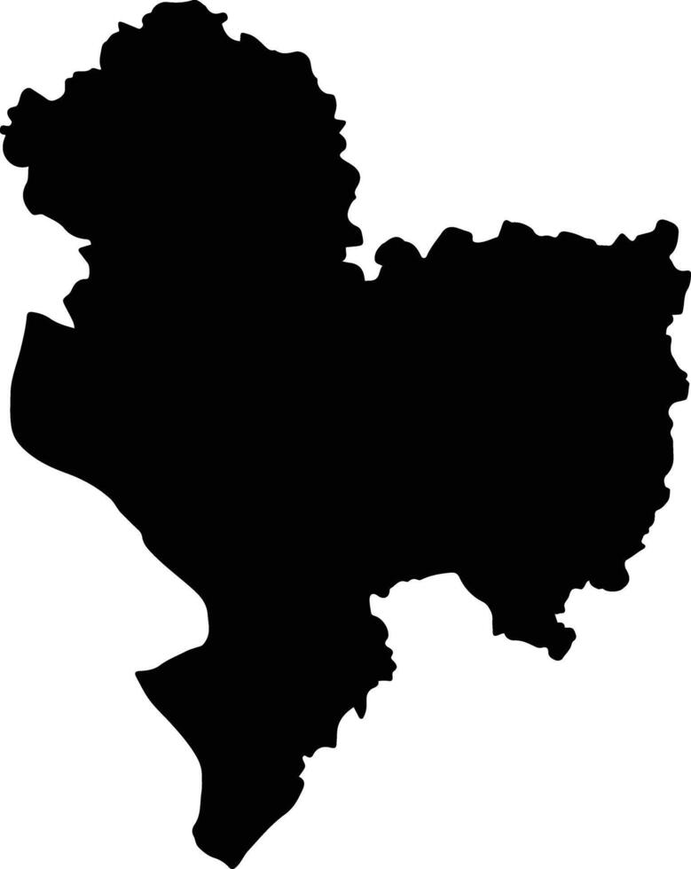 Maldah India silhouette map vector