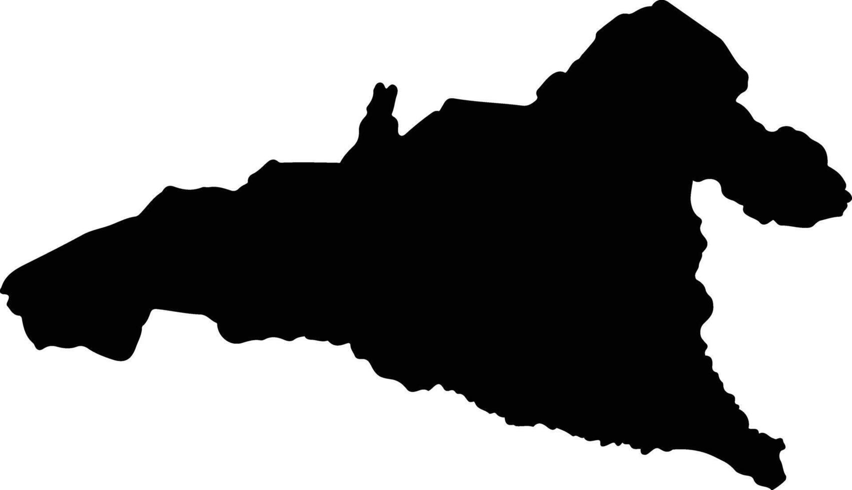 Maua Mozambique silhouette map vector
