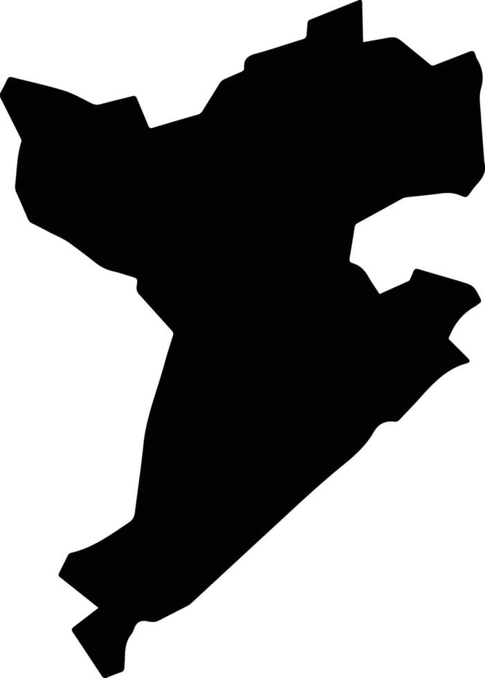 Mayo Belwa Nigeria silhouette map vector