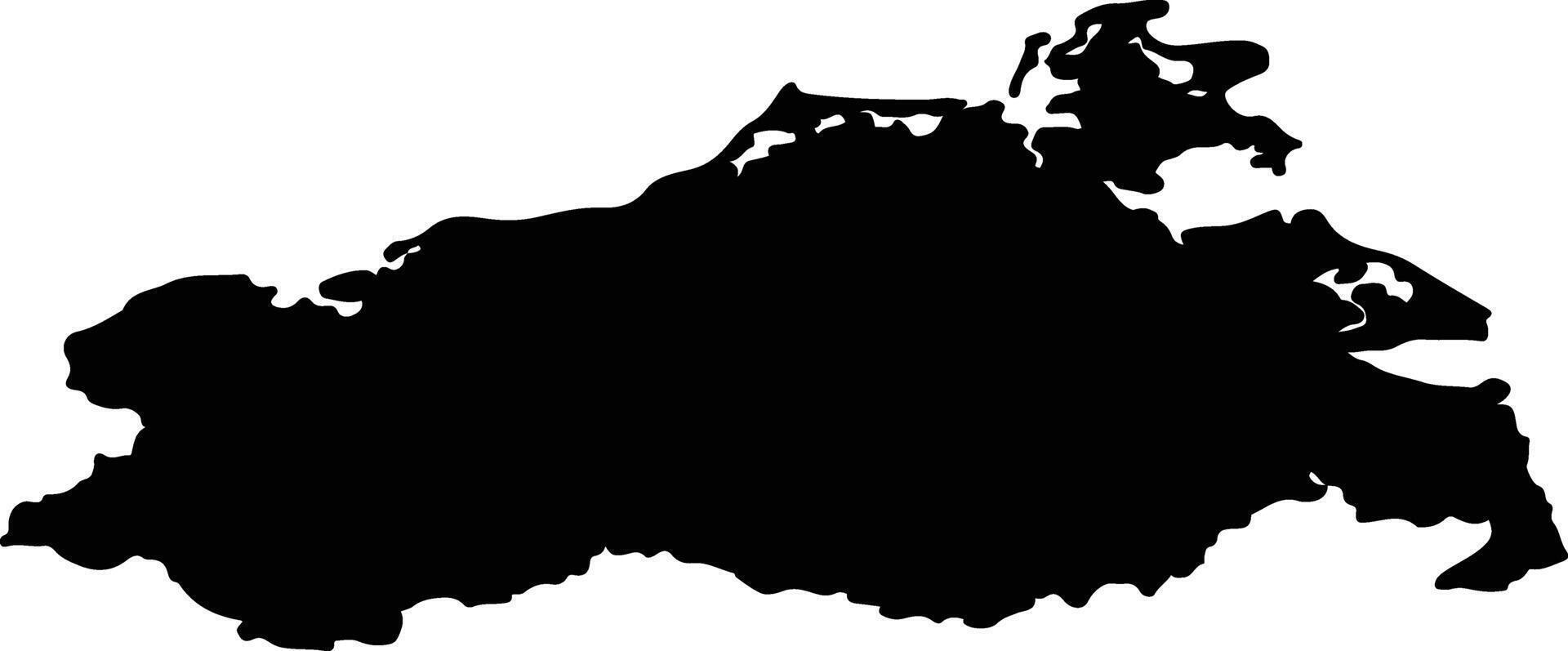 Mecklenburg Vorpommern Germany silhouette map vector