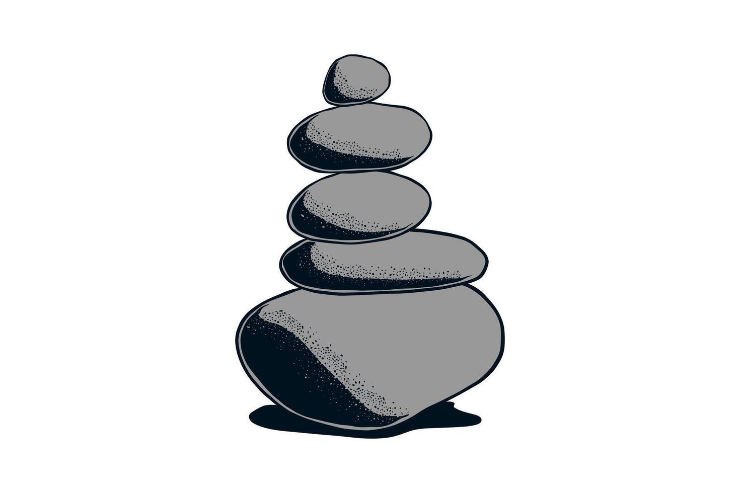 hand drawn stacked rocks illustration vector