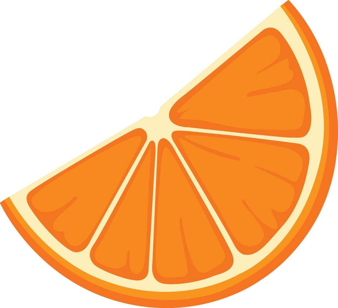 Slice of orange isolated on transparent background simple flat design vector