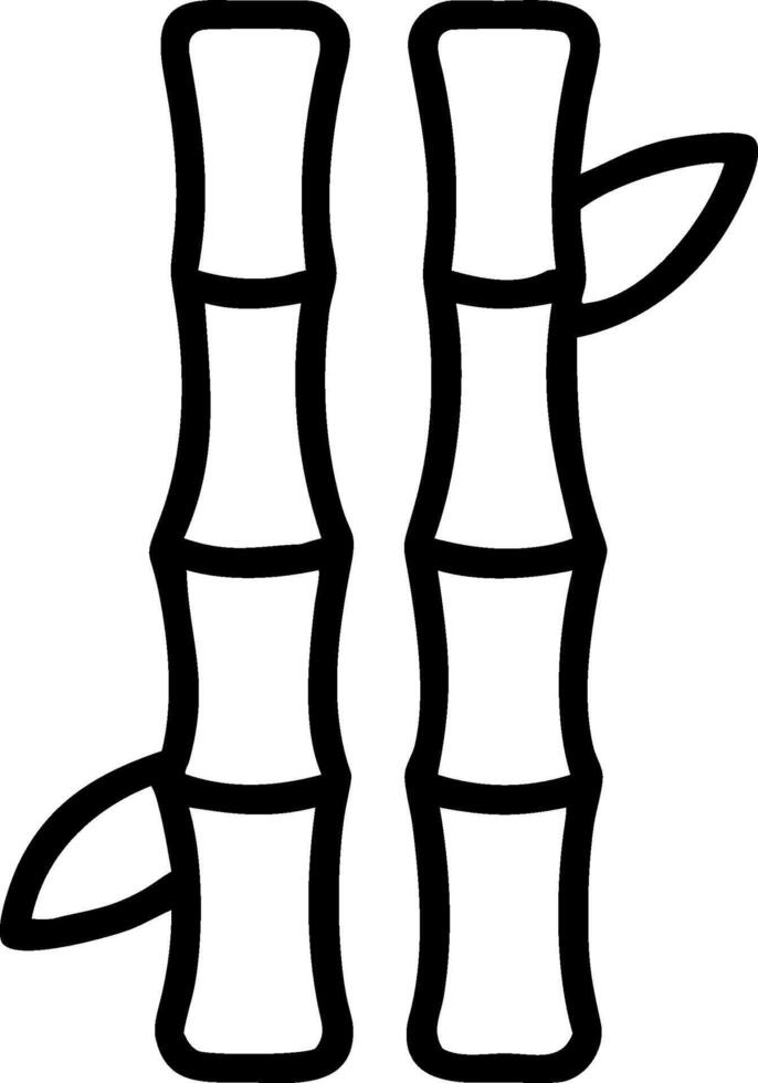 Simple Black and White Bamboo Stalks Design Element vector