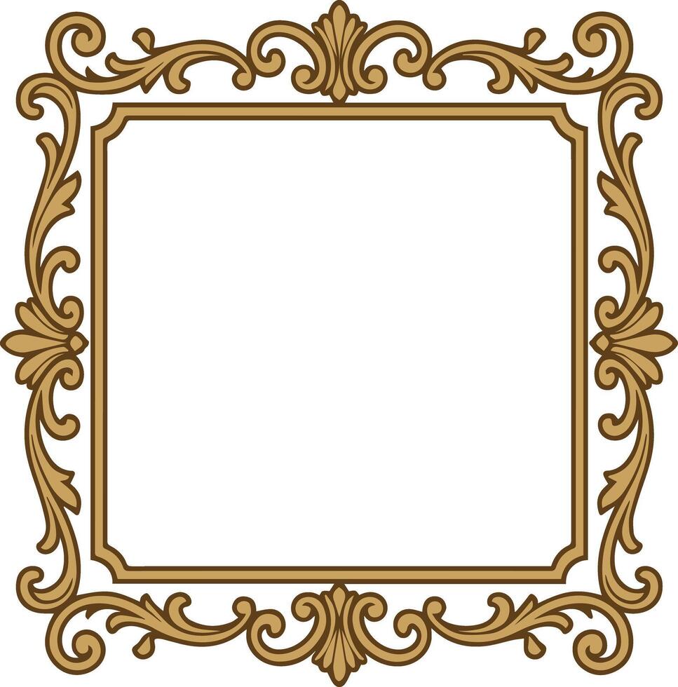 Vintage Ornate Golden Frame Illustration vector