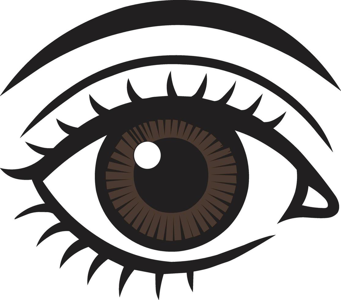 Illustration of a Brown Eye with Eyelashes vector