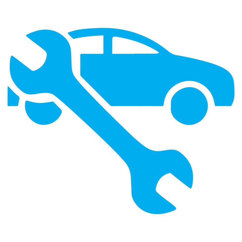 Cartoon of wrench screwdriver and spanner tools as icons for car repair vector
