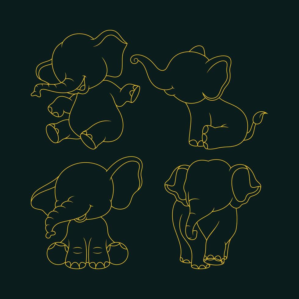 Elephant thin lines Luxury trendy applicable design good abstract illustration artwork vector