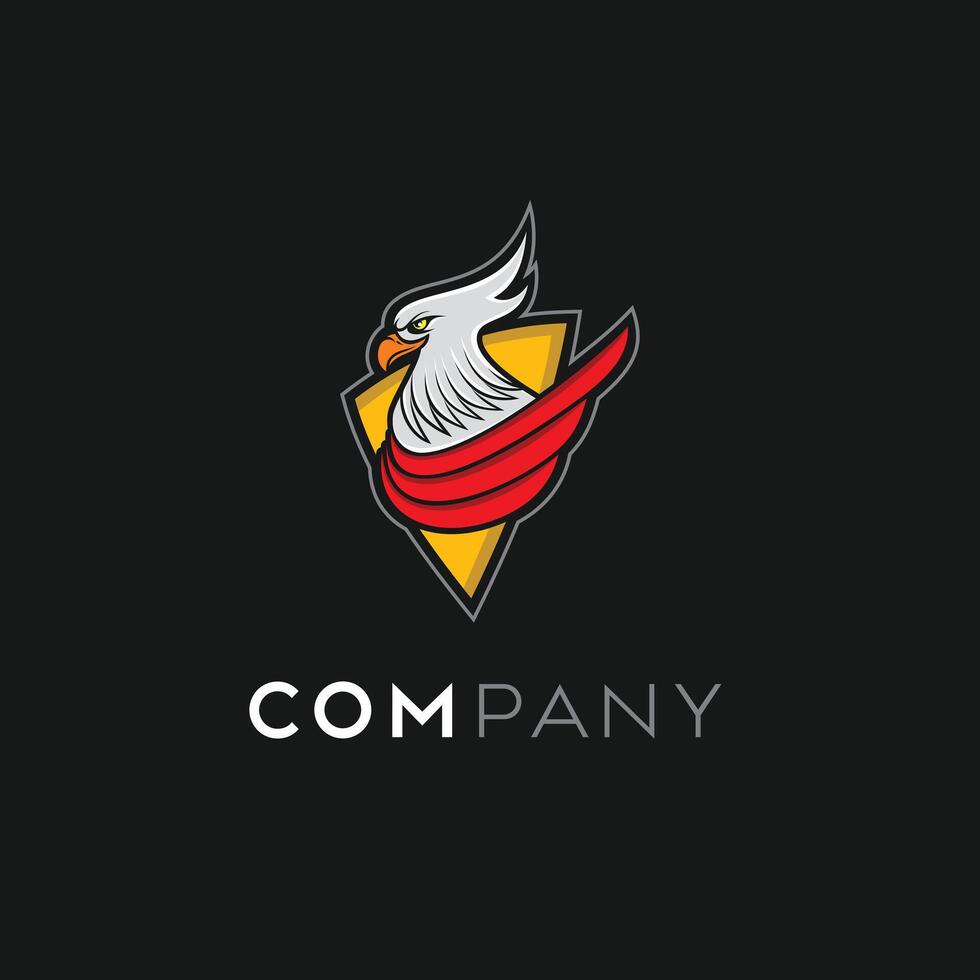 Eagle logo with abstract style combined shield vector