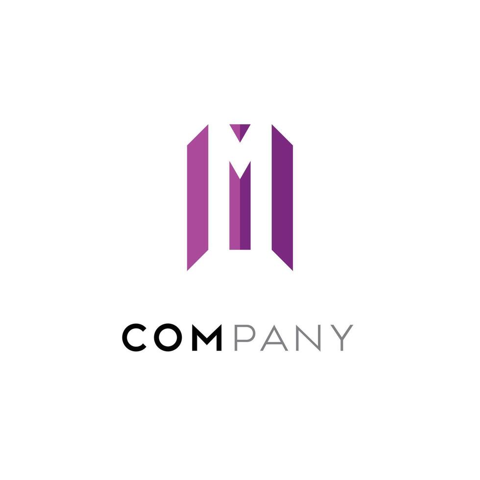 M letter logo in monochrome style vector