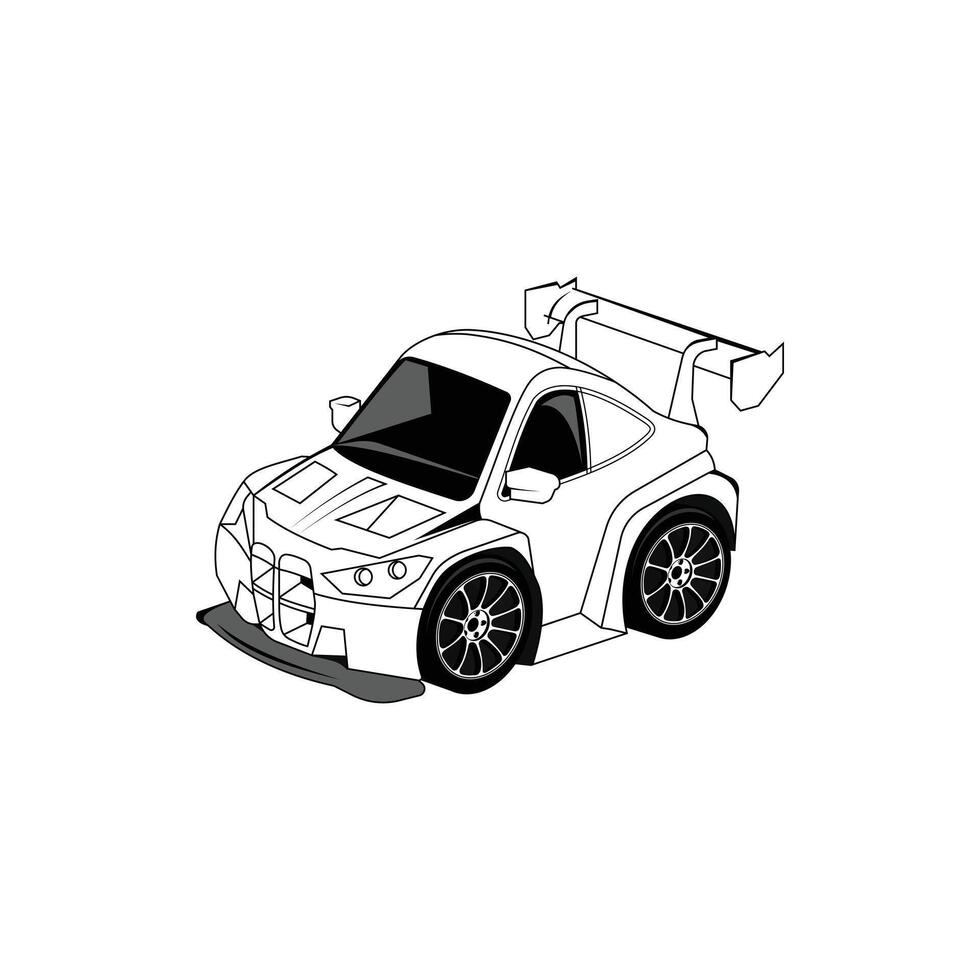 Line art toy racing car vector