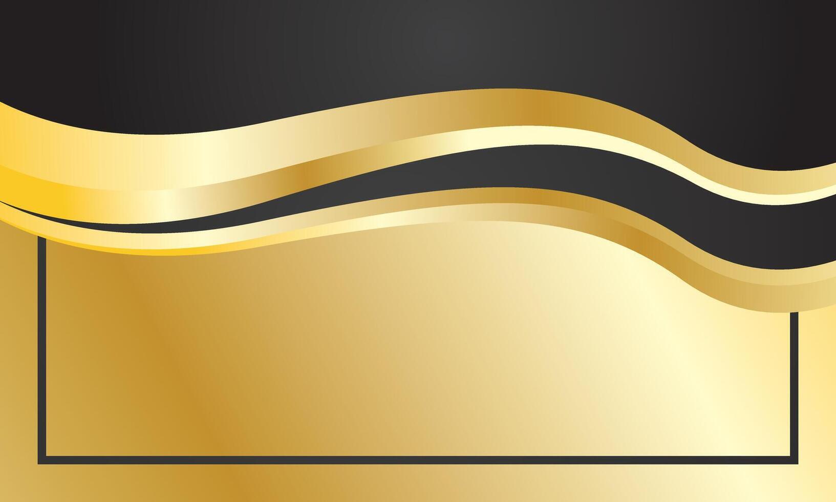 Luxury black gold wave certificate background vector