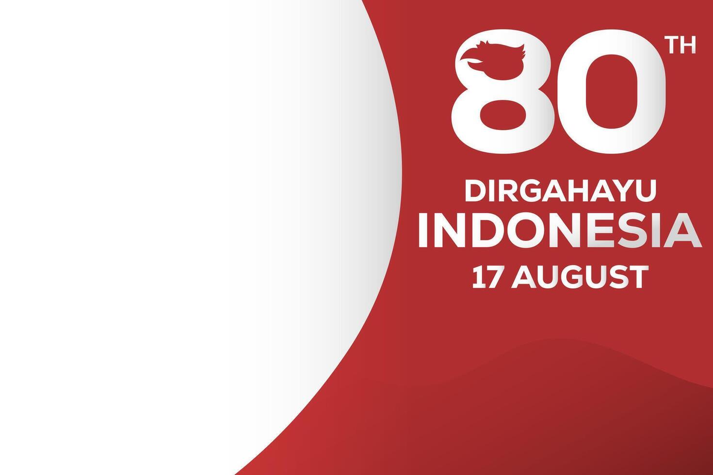 80th indonesia independence day background illustration with copy space vector