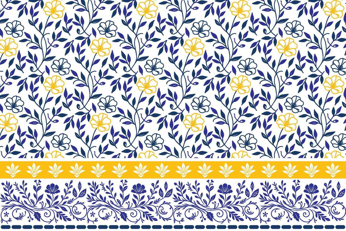 botanical outline motif in one line. embroidery floral border sketch. trendy textile design in repeat. home and fashion surface idea vector