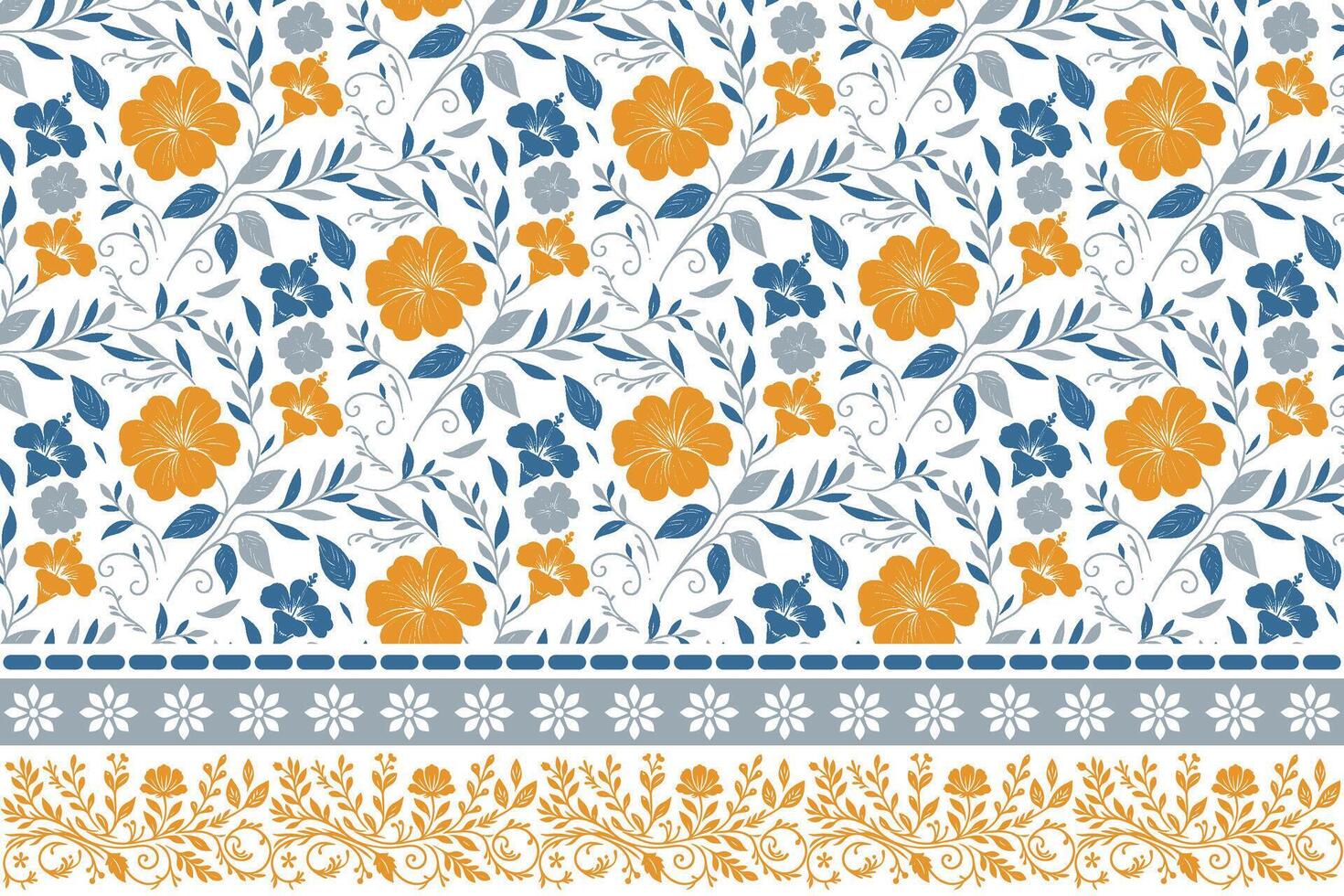 botanical floral sketch motif. embroidery border design in one line. trendy textile repeat for fashion. modern household surface pattern vector