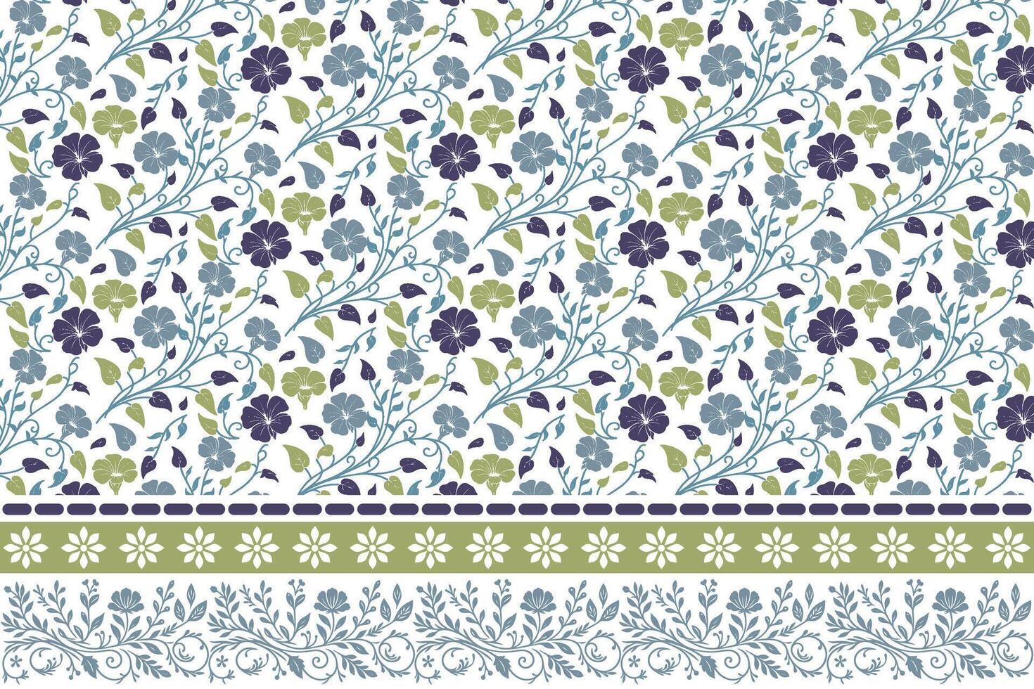 hand drawn one line floral. embroidery border with clean outline. botanical repeat pattern design. trendy textile for fashion and home vector