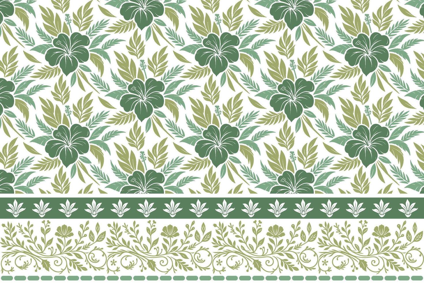 one line flower and stem art. elegant embroidery border design. hand drawn botanical repeat pattern. fashion textile and household print vector