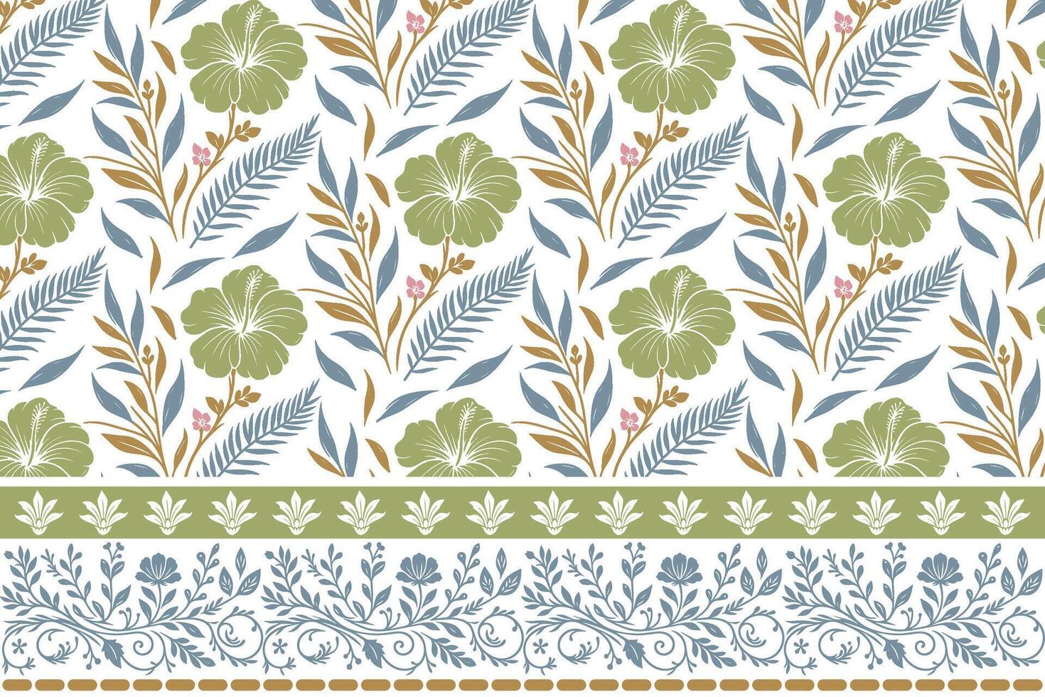 botanical outline flower sketch. one line border design for textiles. minimal floral repeat pattern. trendy home and fashion surface concept vector