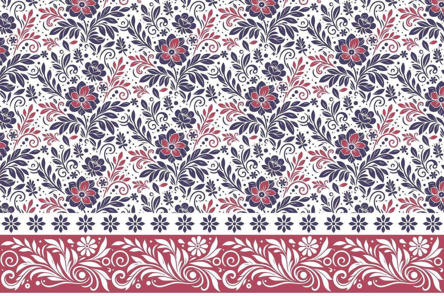 delicate line flower sketch. botanical embroidery border motif. modern minimal pattern repeat. textile design for fashion and home use vector