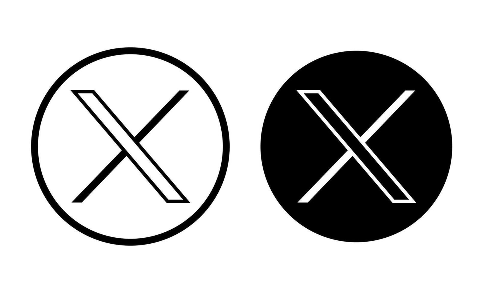 Minimalist black and white circular icons featuring stylized letter X designs side by side vector