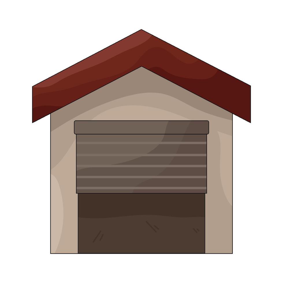 Illustration of open garage vector