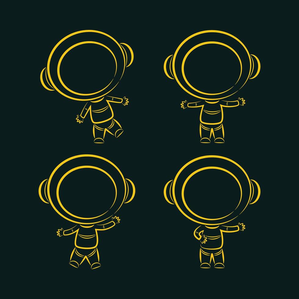 Astronauts luxury trendy applicable design elegant abstract illustration artwork vector