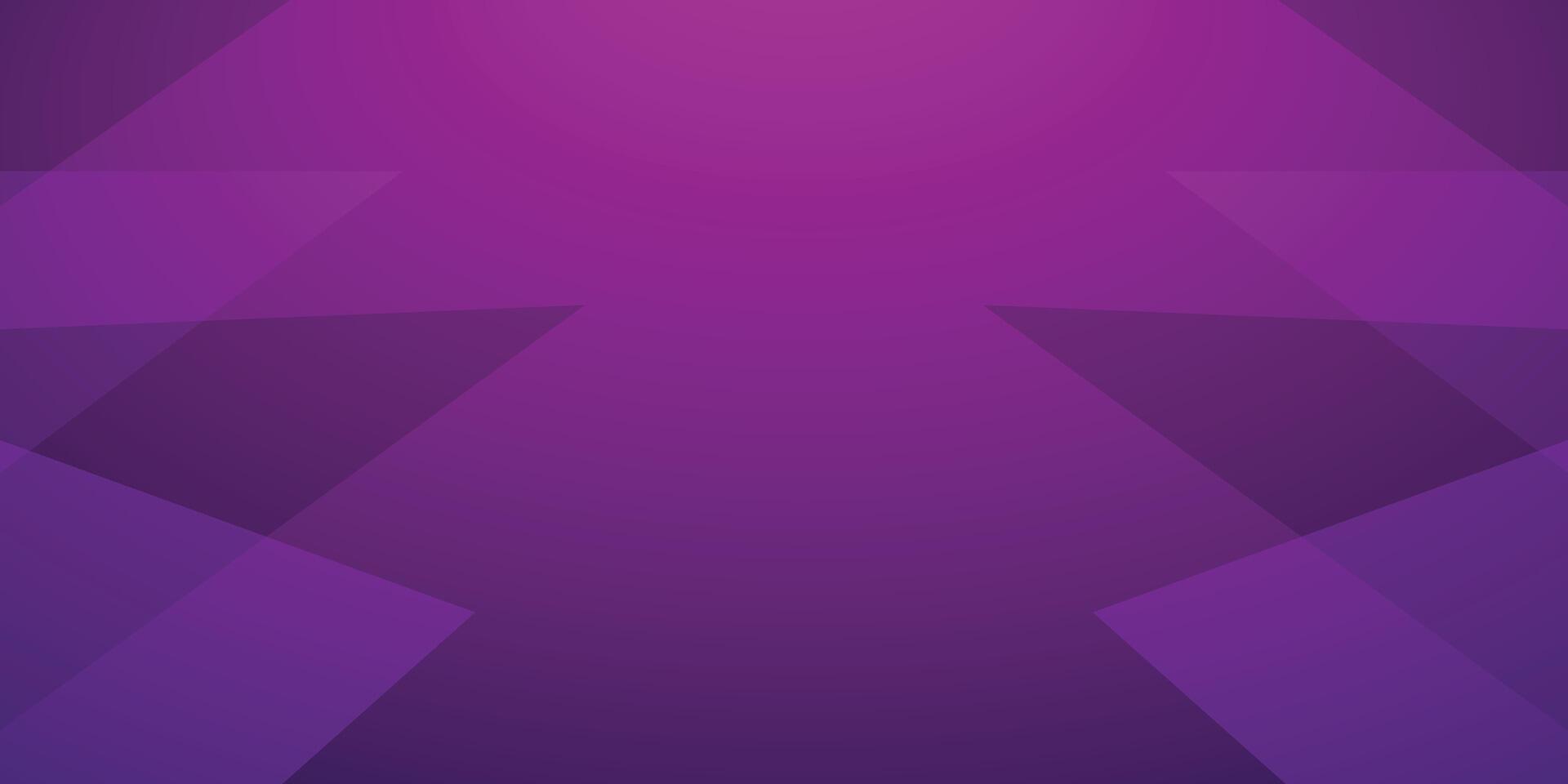 Modern purple abstract geometric shapes border on a purple gradient background with copy space vector